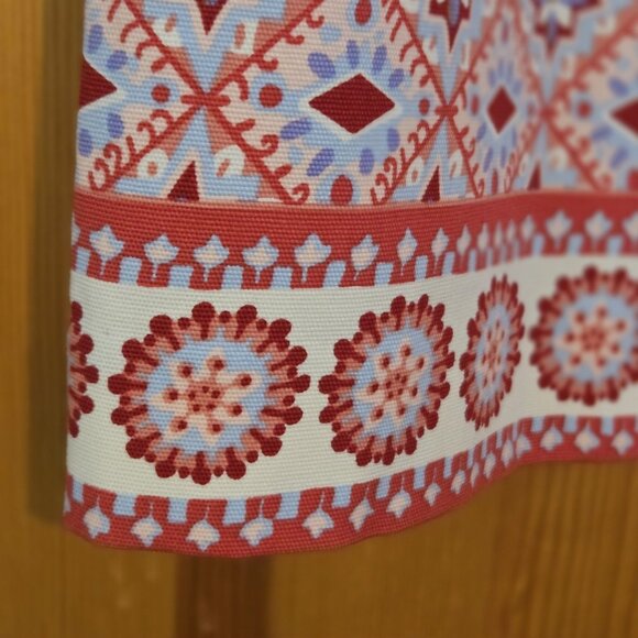 TALBOTS Skirt 10 Medallion Border Print Stretch Cotton Pink Red Blue NEW - Picture 14 of 15